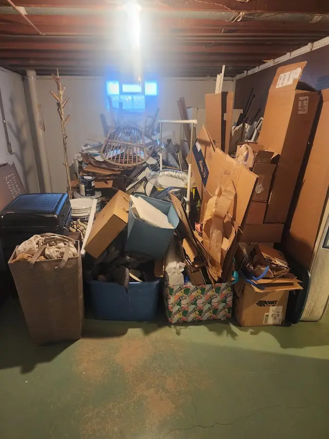 Roll-off dumpster container at job site for Roll Off Dumpster Rental in Crystal Lake